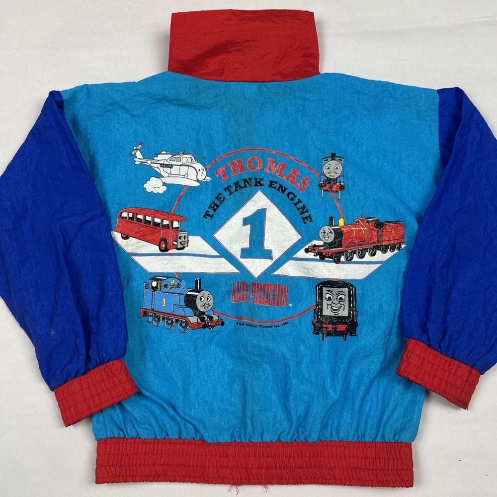 VTG Thomas The Tank Engine Jacket Kids Windbreaker Size 5Y 1993 Britt Allcroft